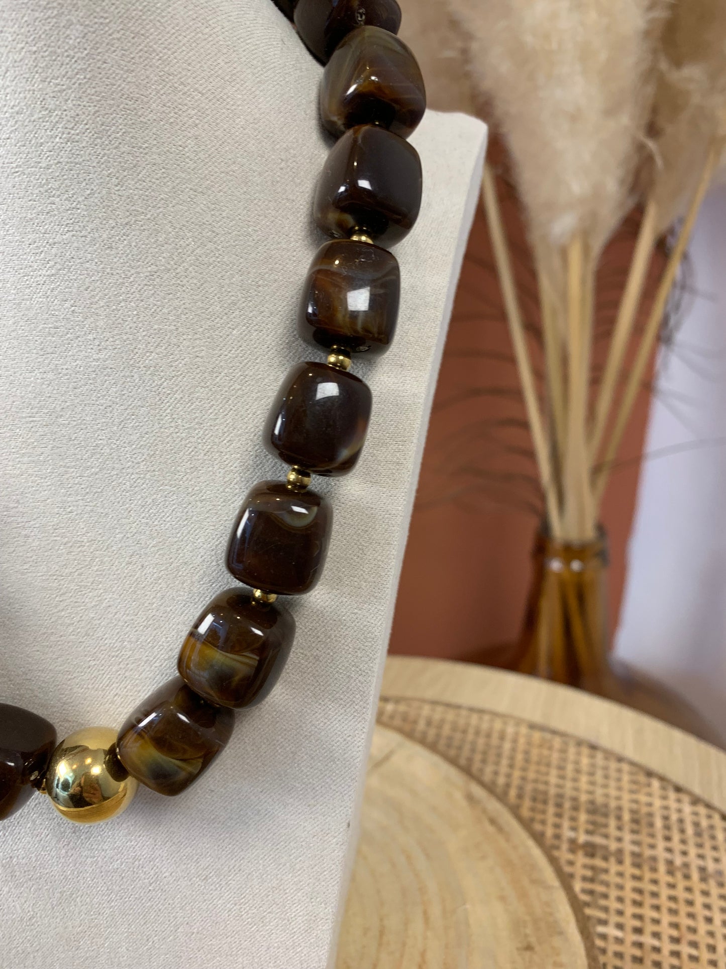 Collier "Astra" marron