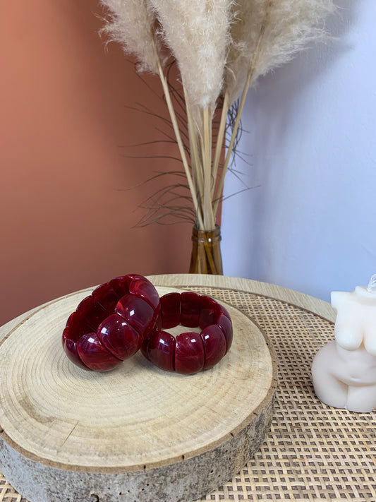 Bracelet "Céleste" bordeaux