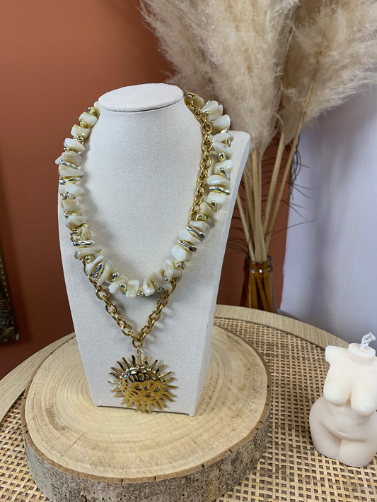 Collier "Azura" Beige