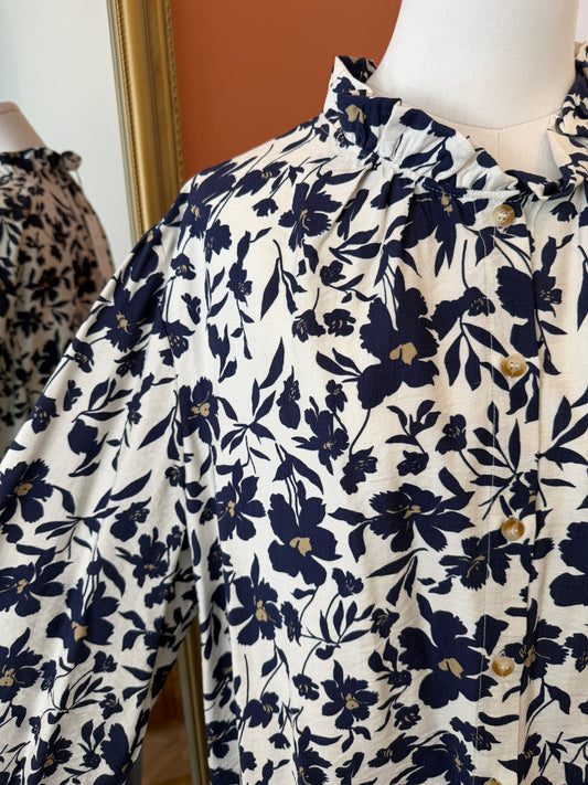 Chemise bleue et blanche XXL