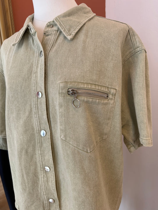 chemise en jean Kaki S