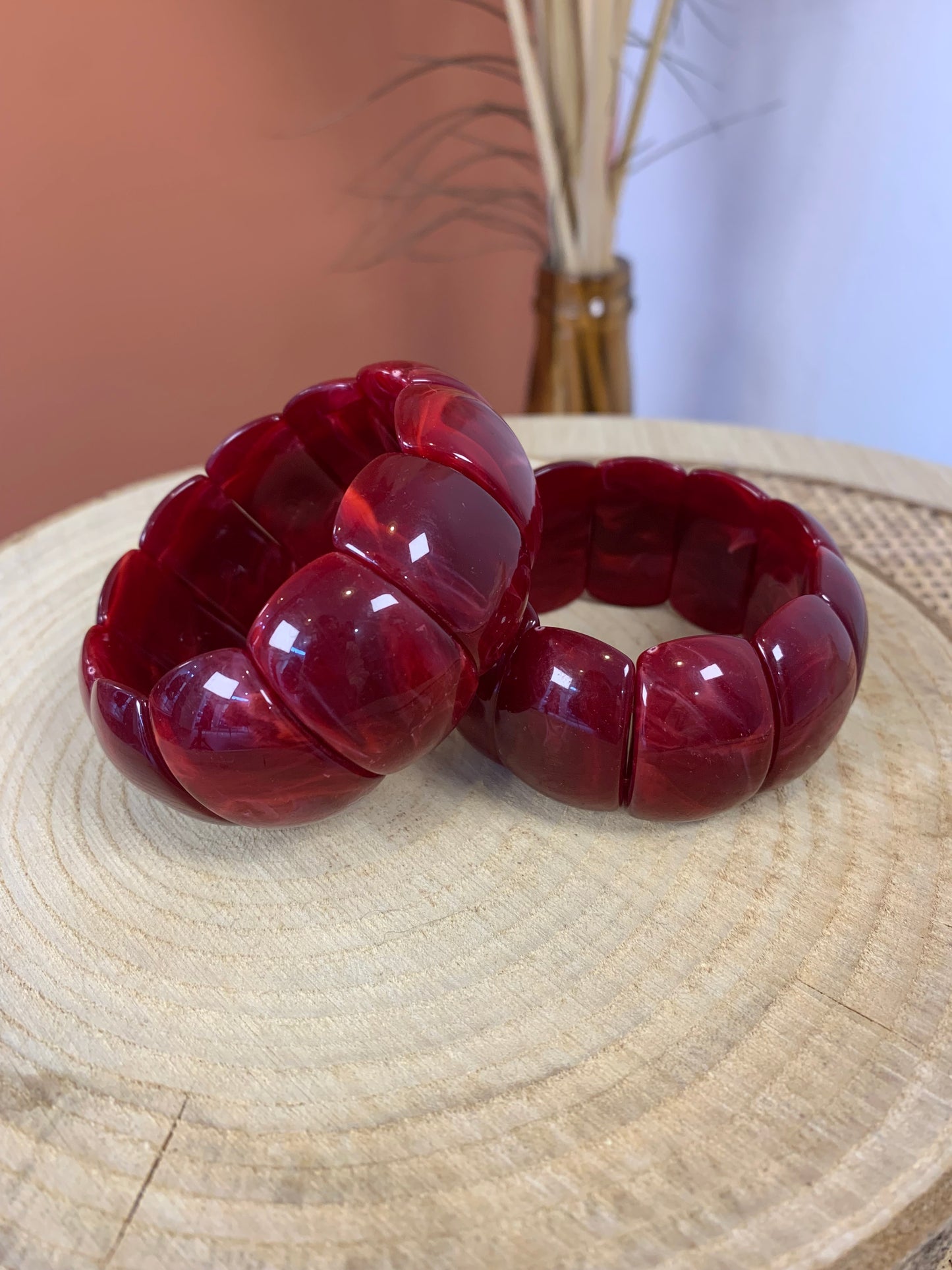 Bracelet "Céleste" bordeaux