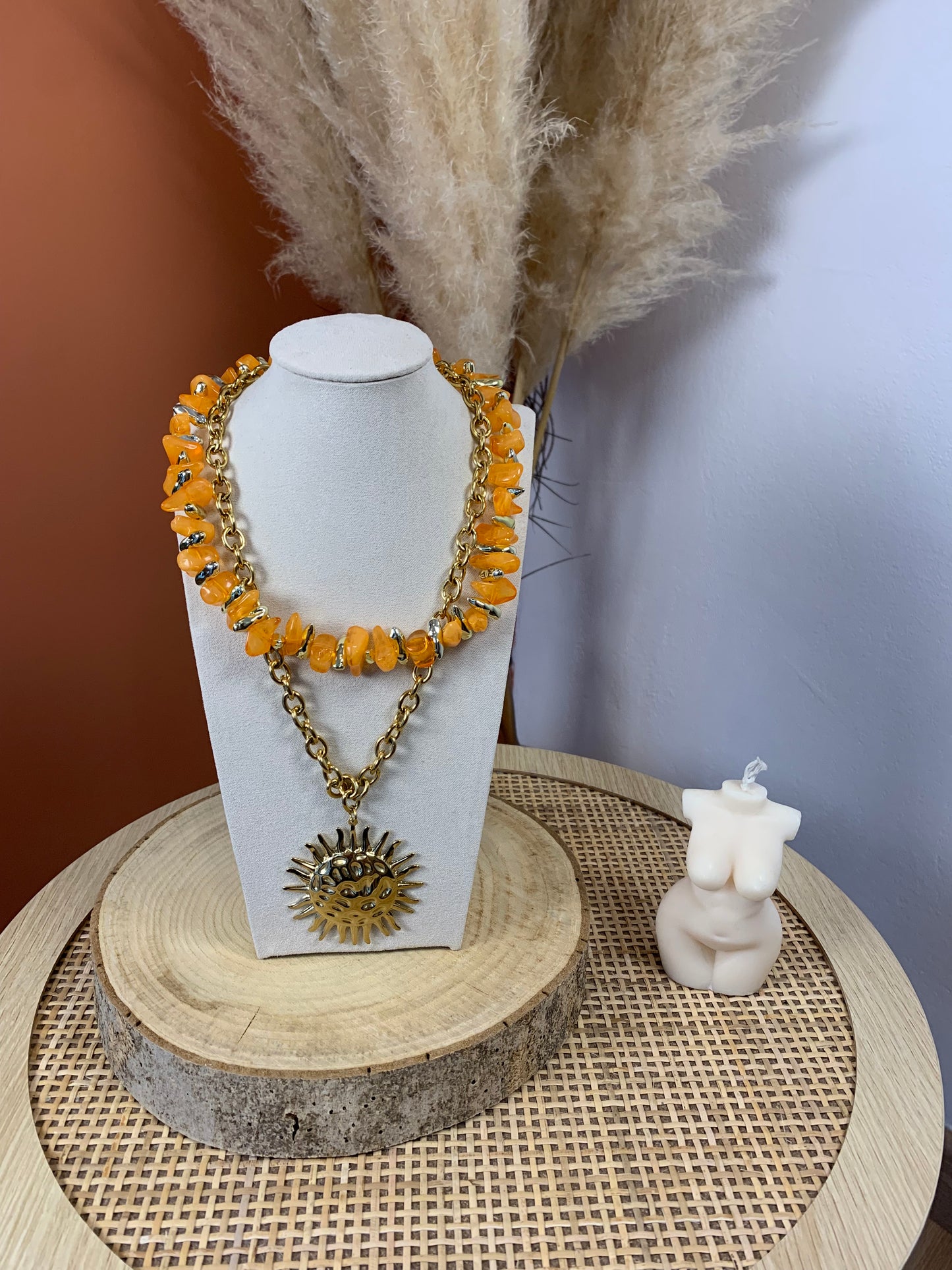Collier "Azura" Orange