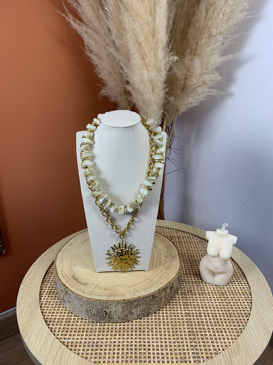 Collier "Azura" Beige