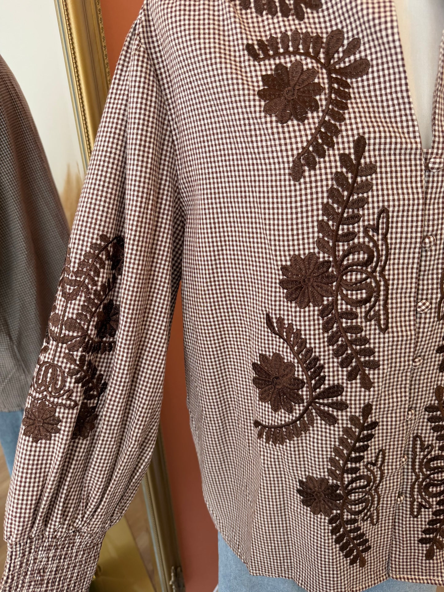 Chemise marron et beige 2XL et 3XL