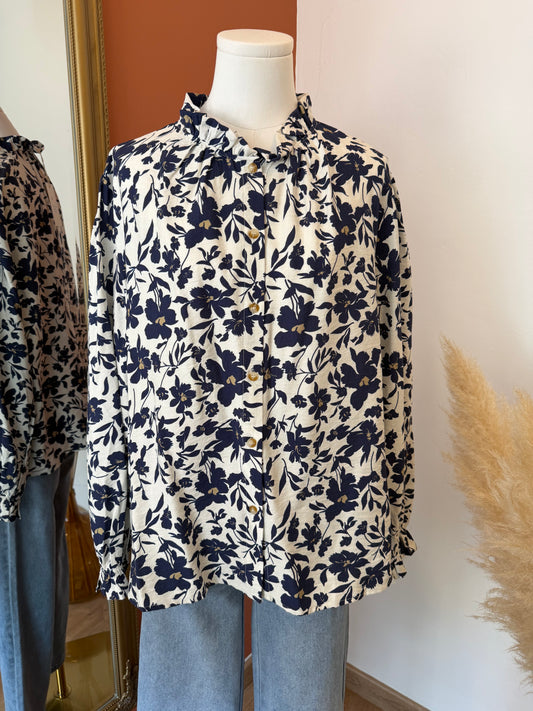 Chemise bleue et blanche XXL