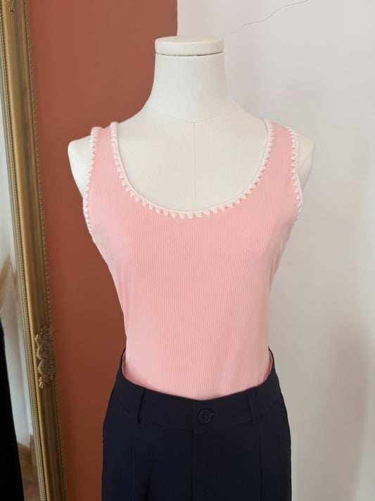 Body rose et blanc TU