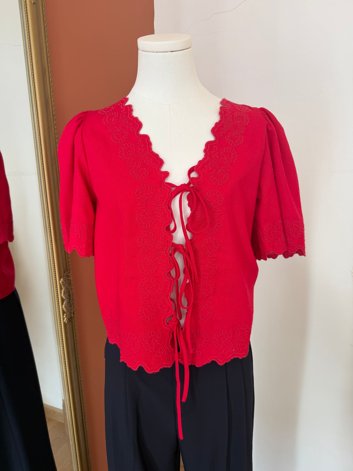 chemise rouge foncé S