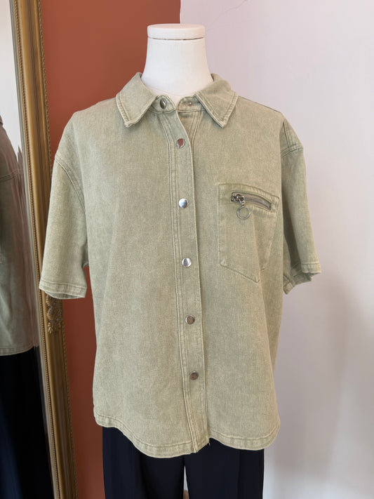 chemise en jean Kaki S