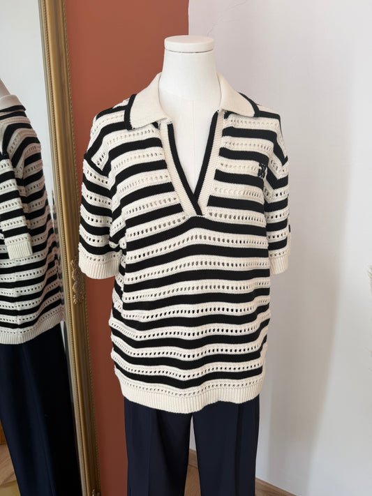 Polo noir et blanc M/L