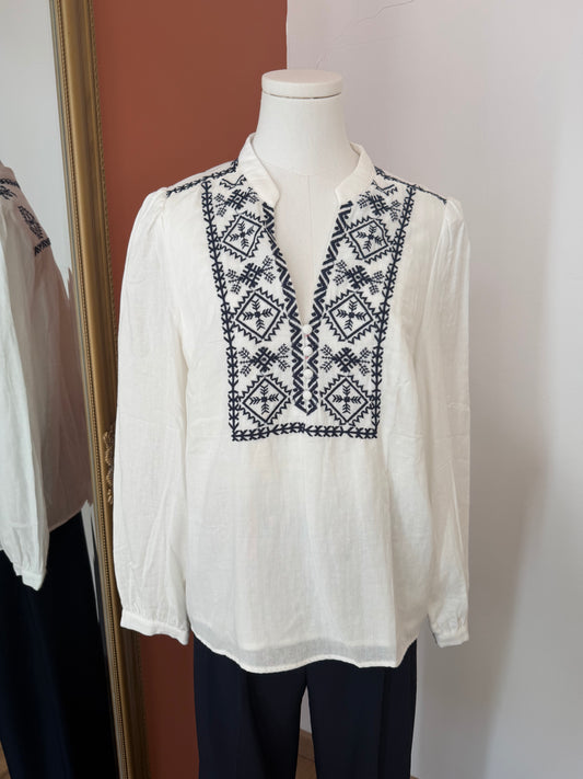 chemise blanche et bleue L